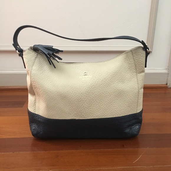 leather kate spade purse - cream and navy - Picture 3 of 8